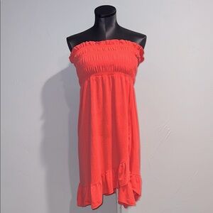 Pink Tube Top Stretchy Ruffle Summer Dress!